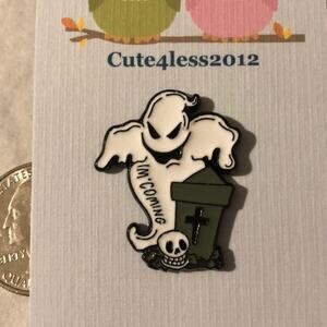 👻 Ghost Grave Skull Halloween Pin Brooch